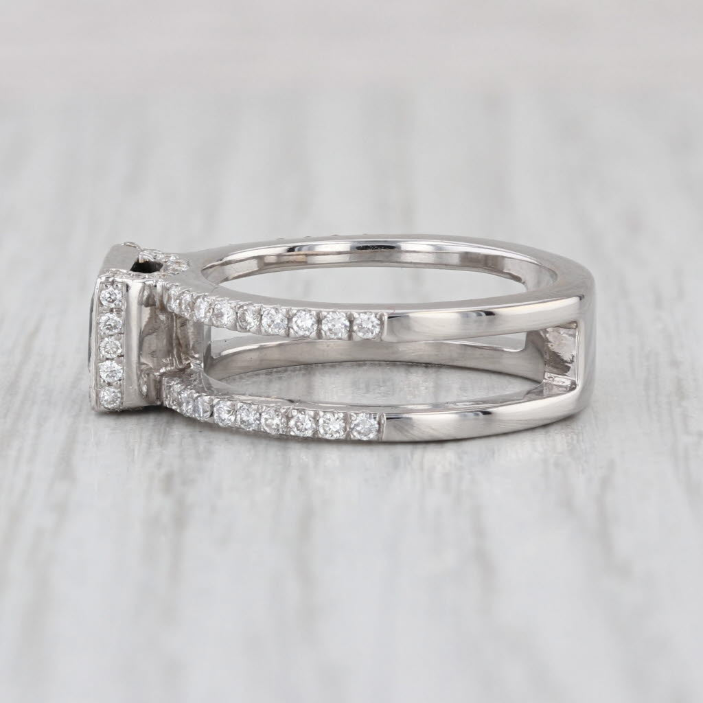 2.27ctw Blue Sapphire Diamond Ring 18k White Gold Size 6.75