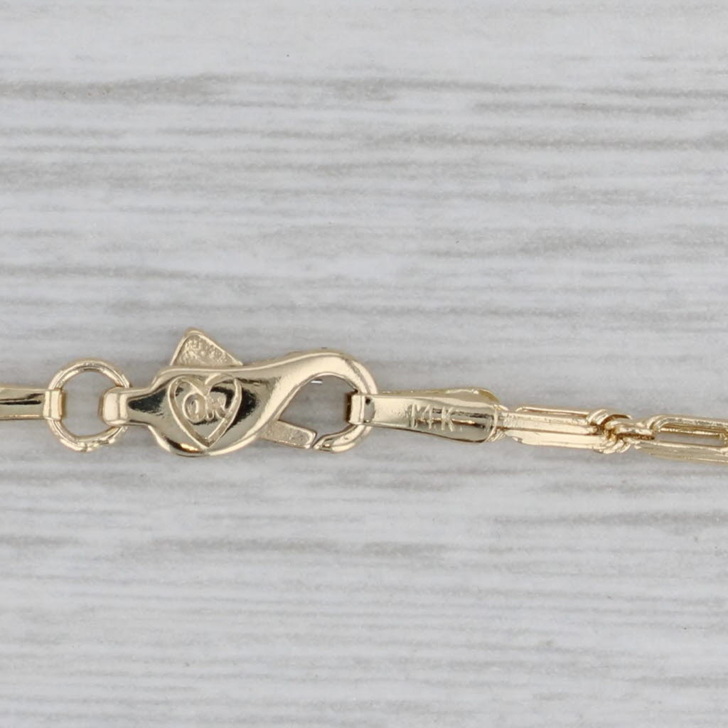 Gray 24" Fancy Cable Chain Necklace 14k Yellow Gold 1.8mm