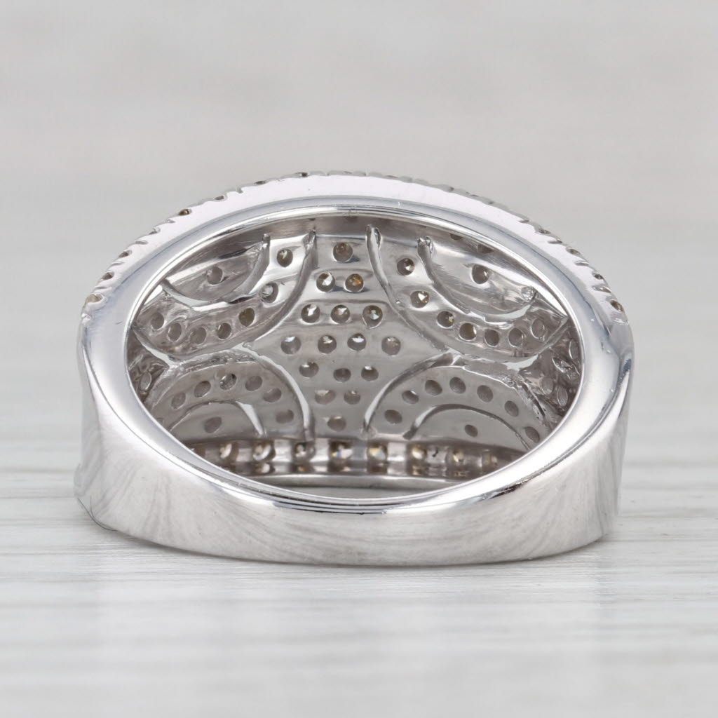 0.58ctw Concave Diamond Ring 10k White Gold Size 6.75 Cocktail