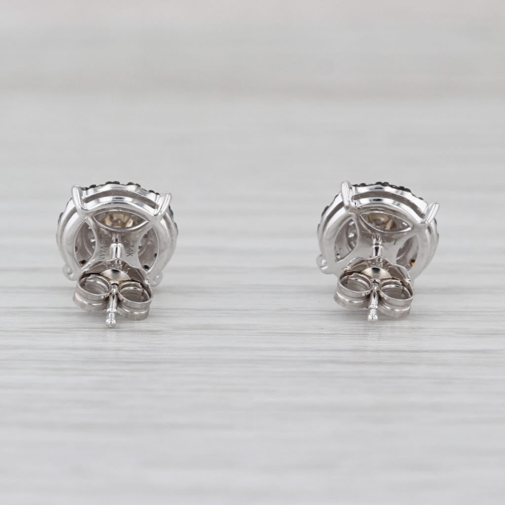 Le Vian 0.47ctw Champagne Diamond Halo Stud Earrings 14k White Gold