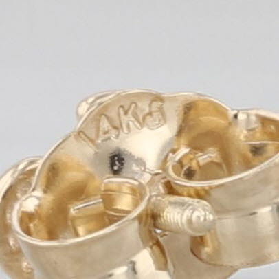 Letter Initial S Stud Earrings 14k Yellow Gold Pierced Studs