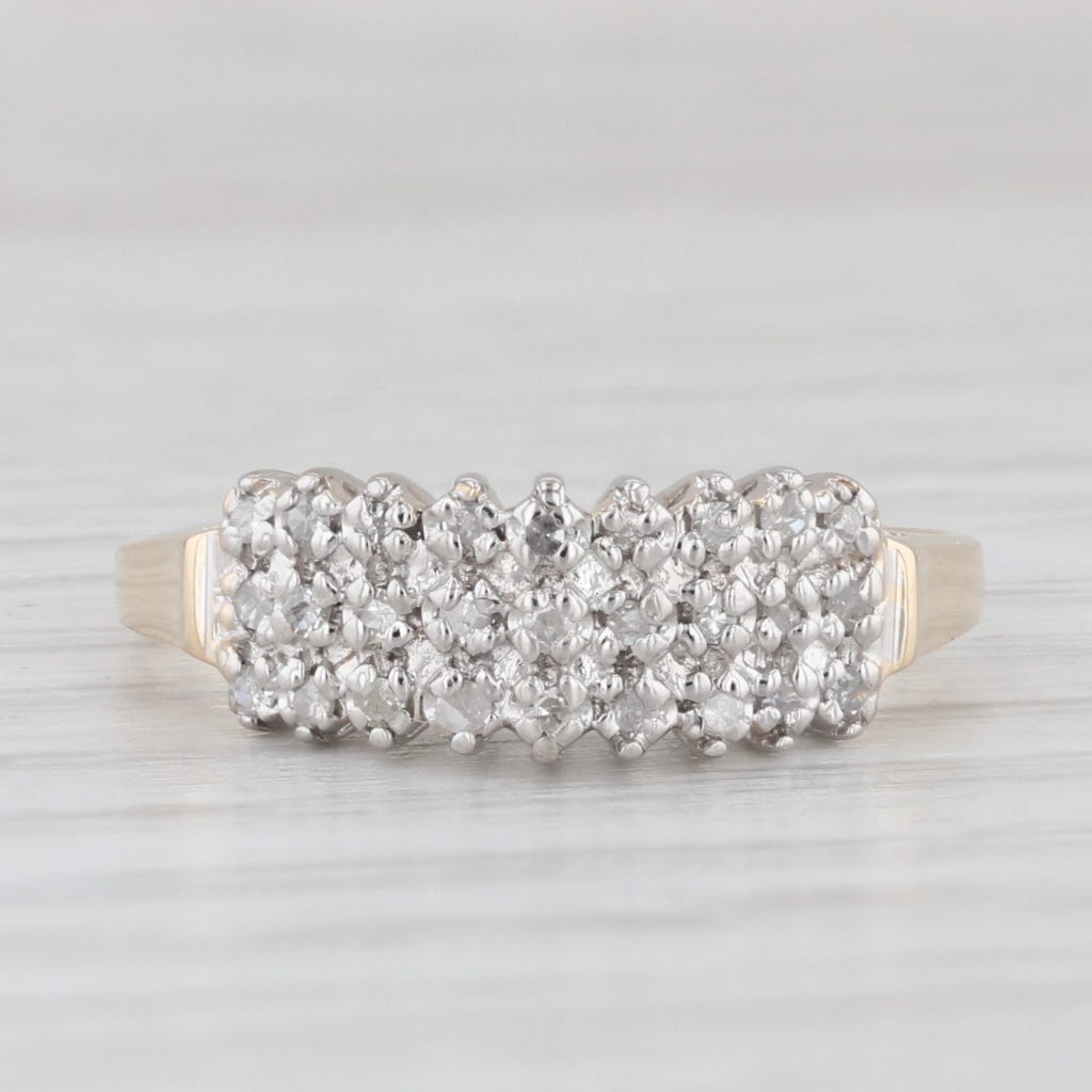 Light Gray 0.12ctw Tiered Pyramid Diamond Ring 14k Gold Size 6.5