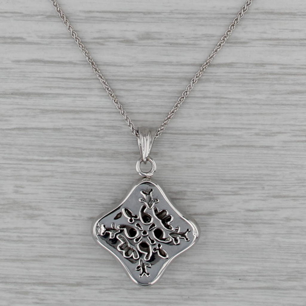 1.82ctw Diamond Halos Pendant Necklace 14k White Gold 18.25" Wheat Chain