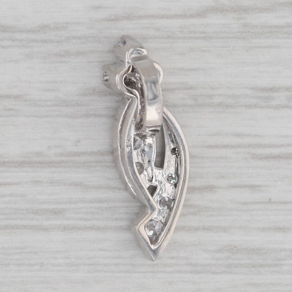 Gray Vintage 0.18ctw Diamond Journey Pendant 14k White Gold Small Drop