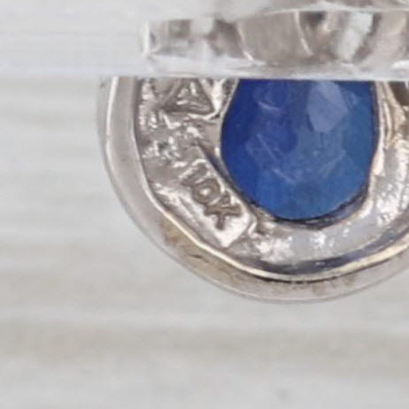 Lab Created Sapphire Topaz Teardrop Stud Earrings 10k White Gold Pear Studs