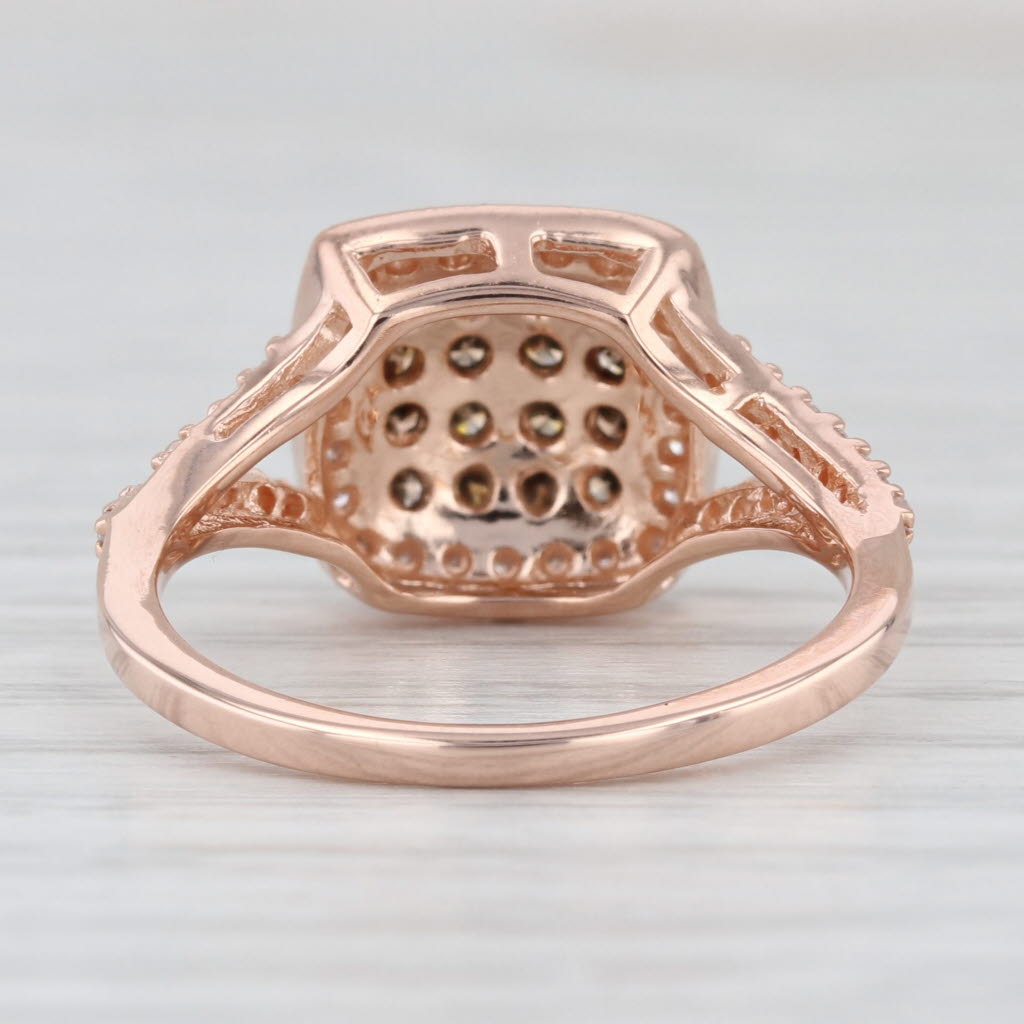 Effy 0.45ctw Champagne Diamond Halo Ring 14k Rose Gold Size 7.25
