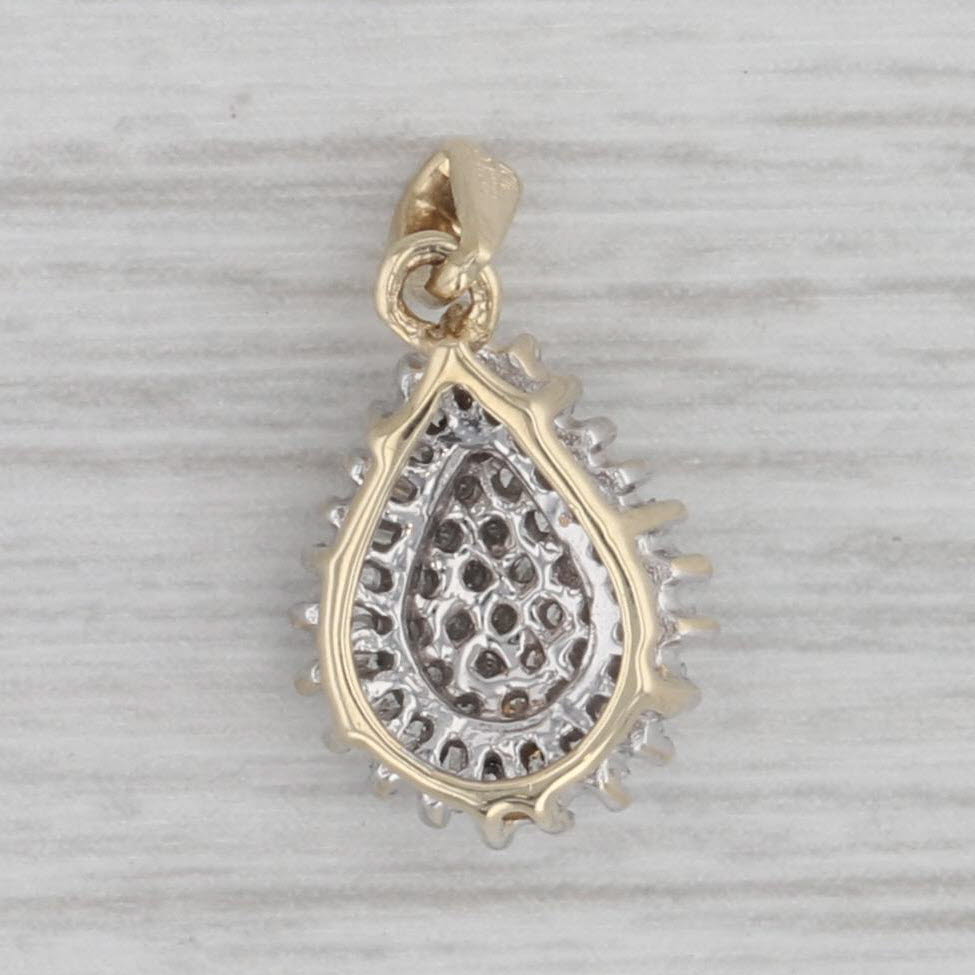 Gray 0.20ctw Diamond Cluster Pendant 10k Yellow Gold