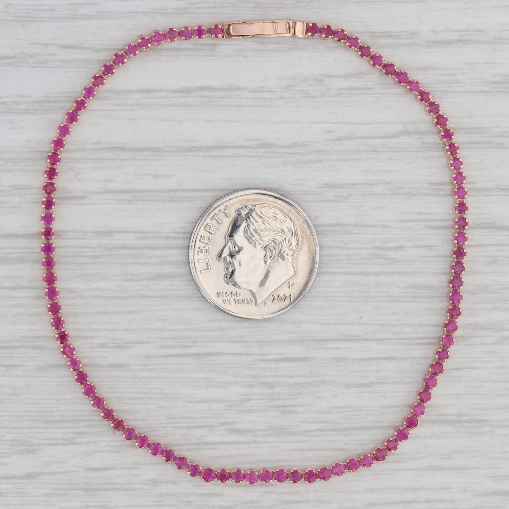 Gray Effy 2ctw Pink Sapphire Tennis Bracelet 14k Rose Gold 7.5" 2mm