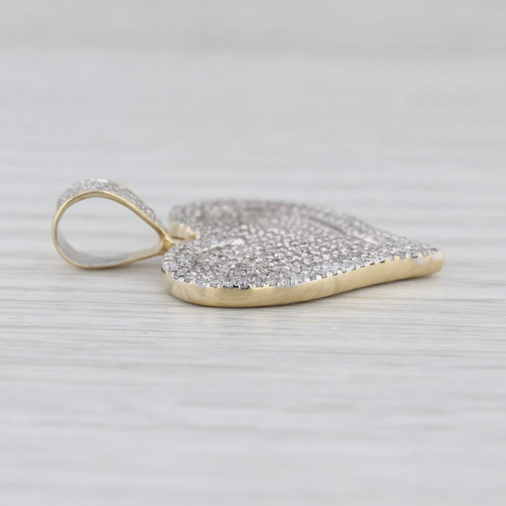 0.50ctw Diamond Heart Pendant 10k Yellow White Gold Gold Layered Halo