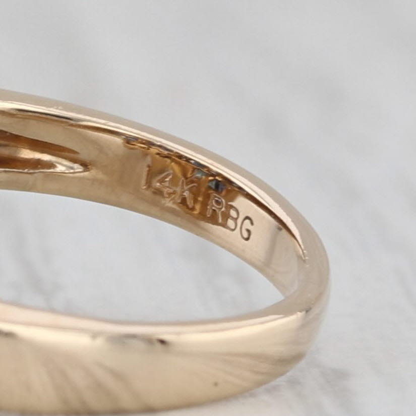 1.06ctw Blue Sapphire Diamond Bypass Ring 14k Yellow Gold Size 5