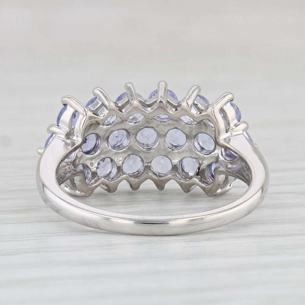 Light Gray 2.04ctw Tanzanite Cluster Ring 10k White Gold Size 7 Cocktail
