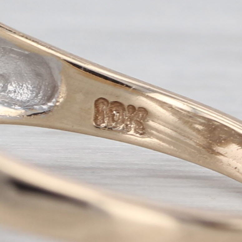0.29ctw Marquise Diamond Bypass Engagement Ring 10k Yellow Gold Size 7