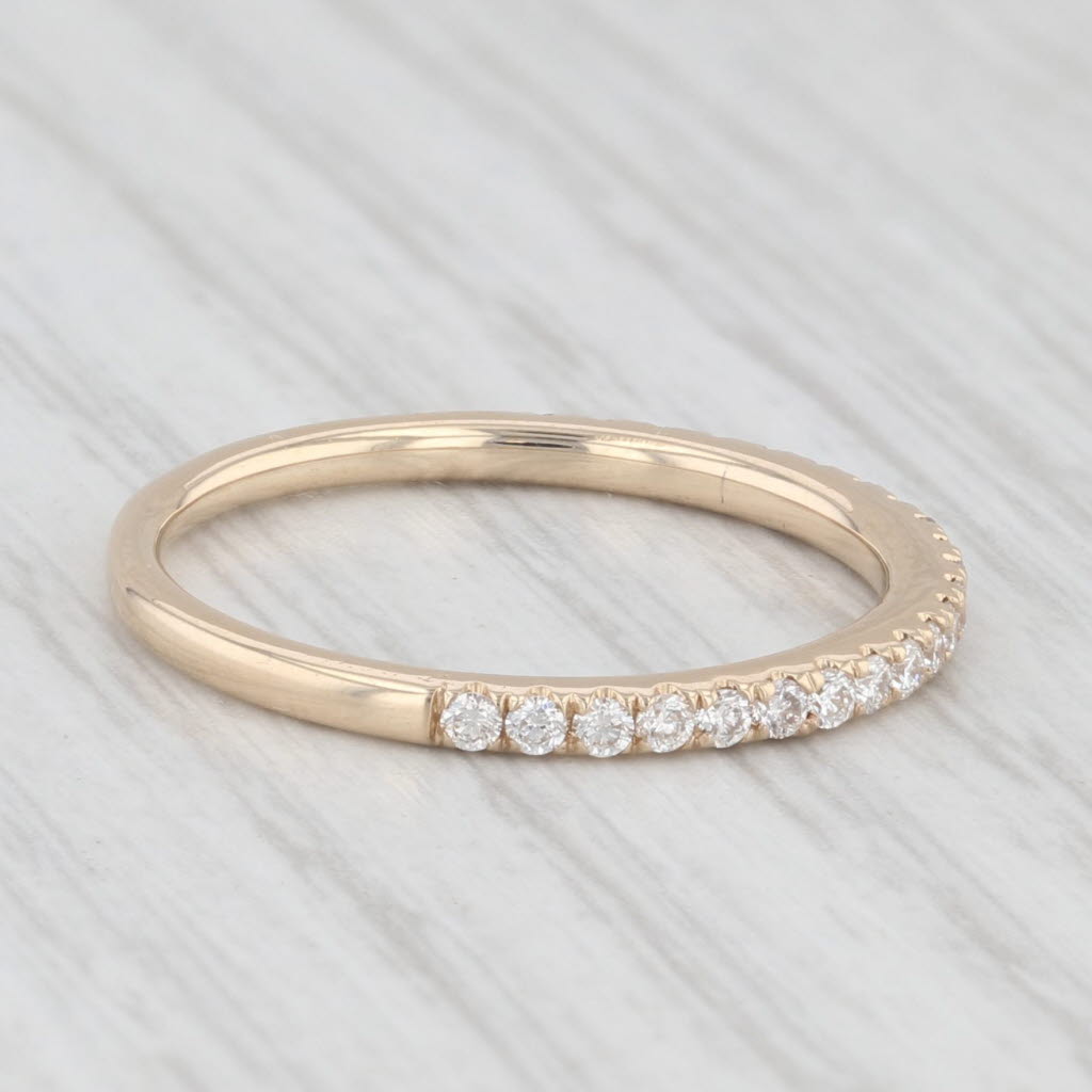 New 0.24ctw VS2 Diamond Wedding Band 14k Yellow Gold Stackable Size 6
