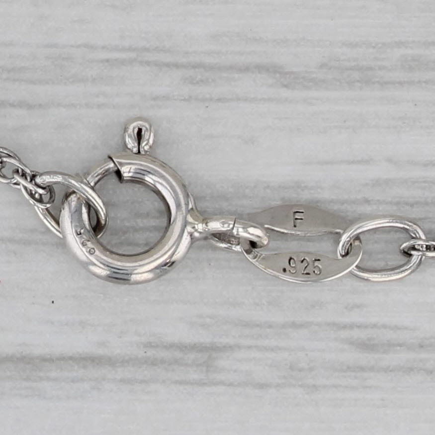 Gray 0.20ctw Diamond Flower Pendant Necklace Sterling Silver 18" Rope Chain