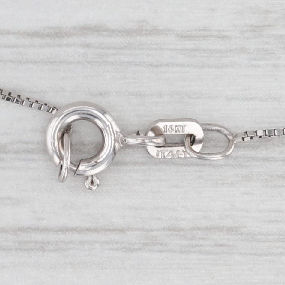 Box Chain Necklace 14k White Gold 0.5mm 18.25"