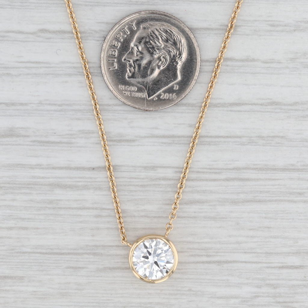 New 1.50ct Lab Grown Diamond Pendant Necklace 14k Gold 16" 18" E VS1 IGI