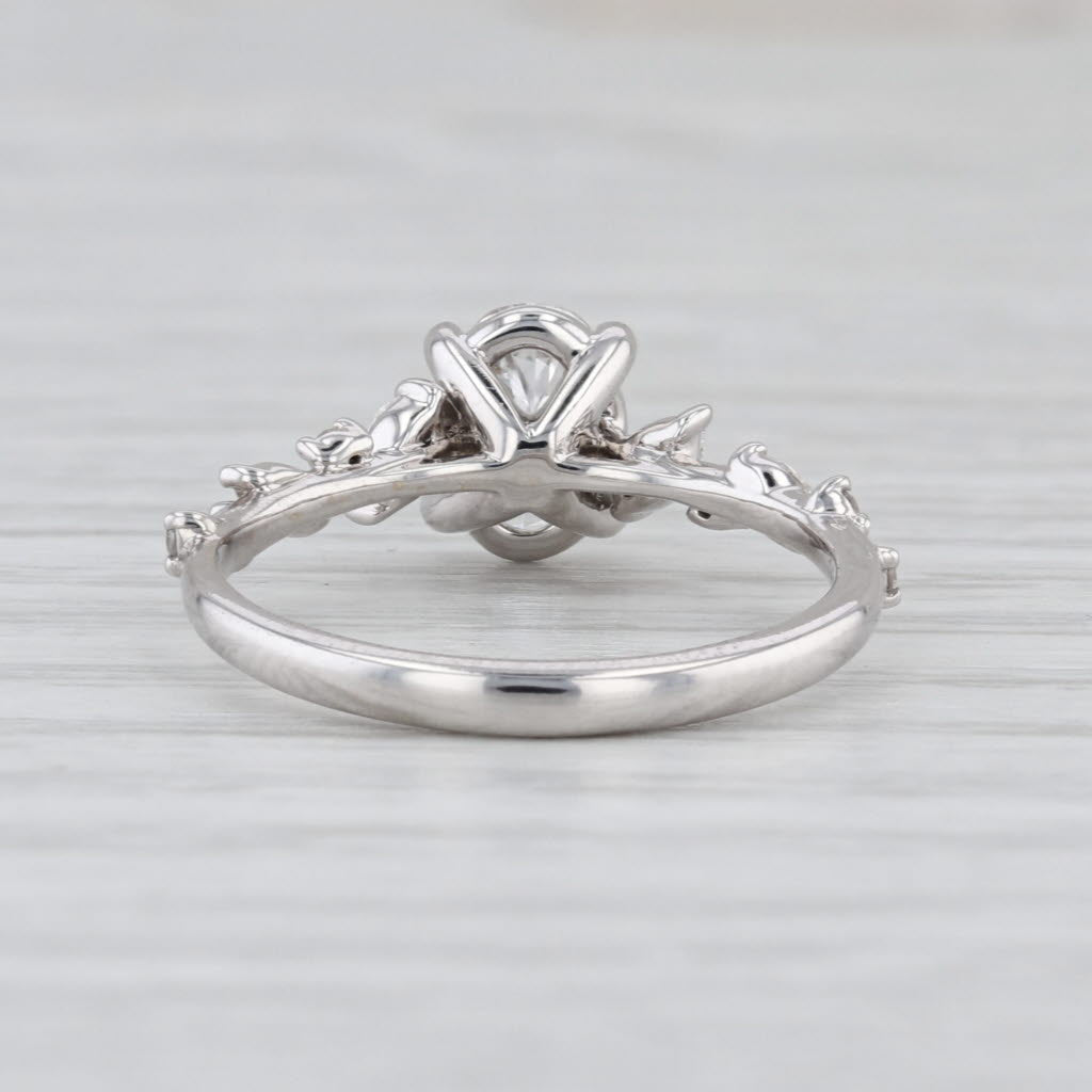 IGI 1.06ctw Oval Lab Grown Diamond Engagement Ring 14k White Gold Size 6.25