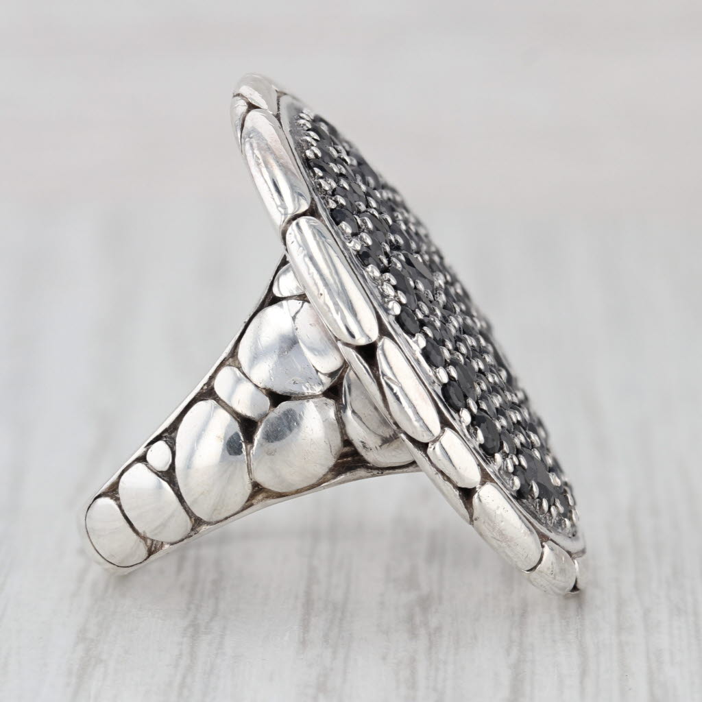 John Hardy Kali 4.70ctw Pave Blue Sapphire Cocktail Ring Sterling Silver Sz 8.5