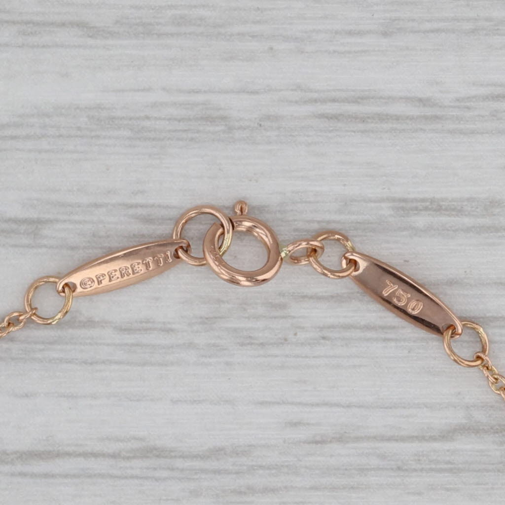 Gray Tiffany Peretti Diamonds by the Yard Bracelet w/ Pouch 18k Yellow Gold 6.75"