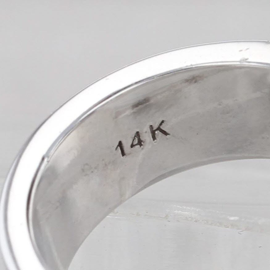 Gray 2.17ctw Moissanite Ring 14k White Gold Size 5.75 Stackable Wedding Band