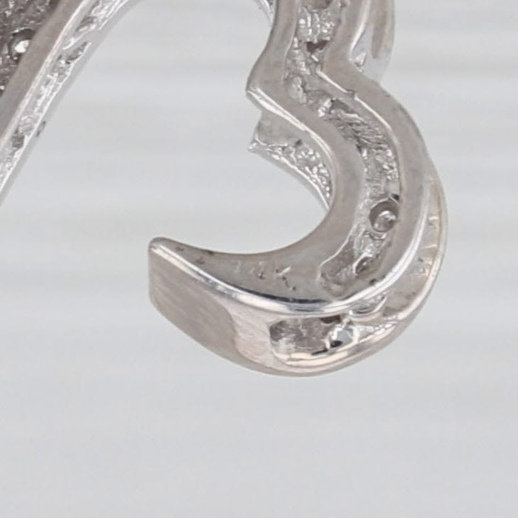 Jane Seymour 0.21ctw Diamond Open Hearts Pendant 14k White Gold Floating Drop