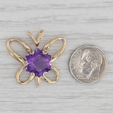 Star Amethyst Solitaire Butterfly Pendant 18k Yellow Gold Platinum