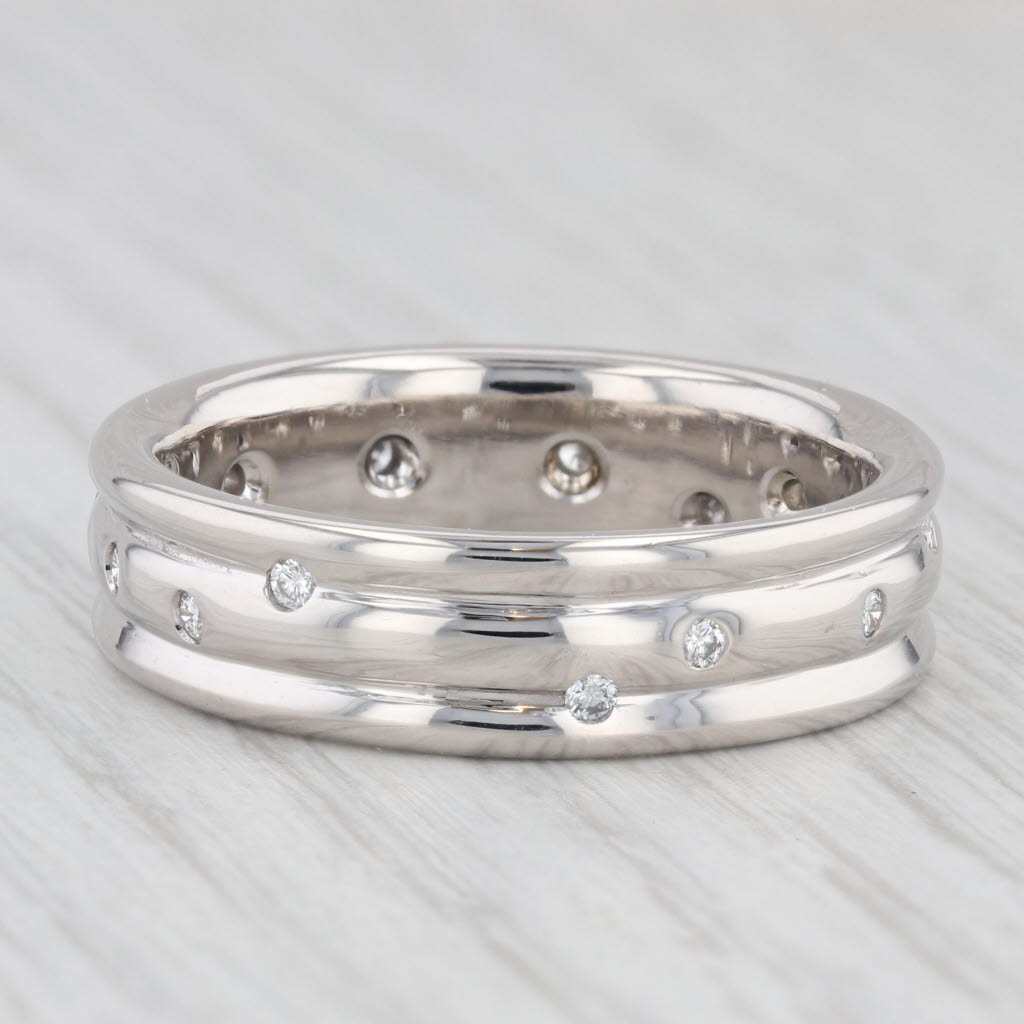 Light Gray 0.25ctw Diamond Dots Ring 14k White Gold Eternity Wedding Band