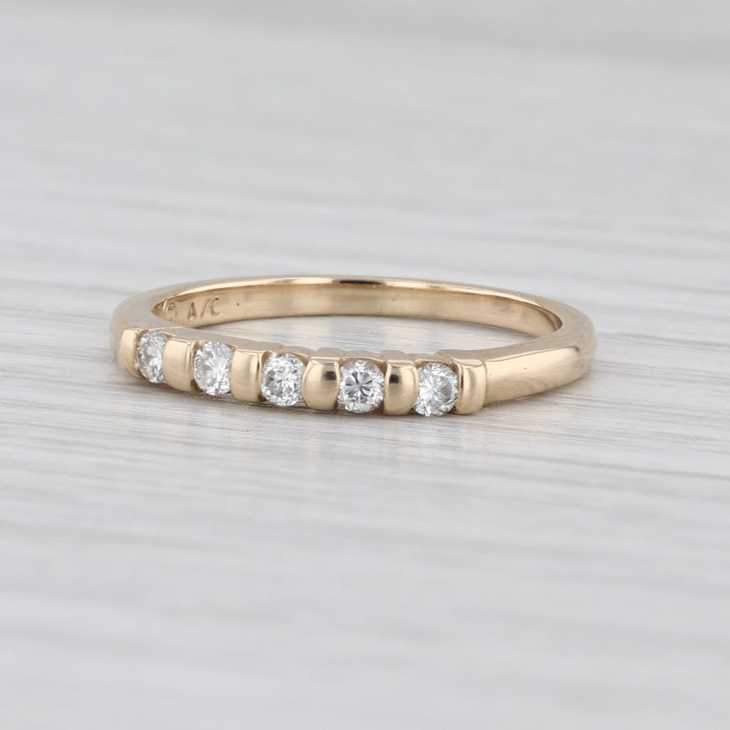 0.20ctw Diamond Wedding Band 14k Yellow Gold Size 7.25 Stackable Ring