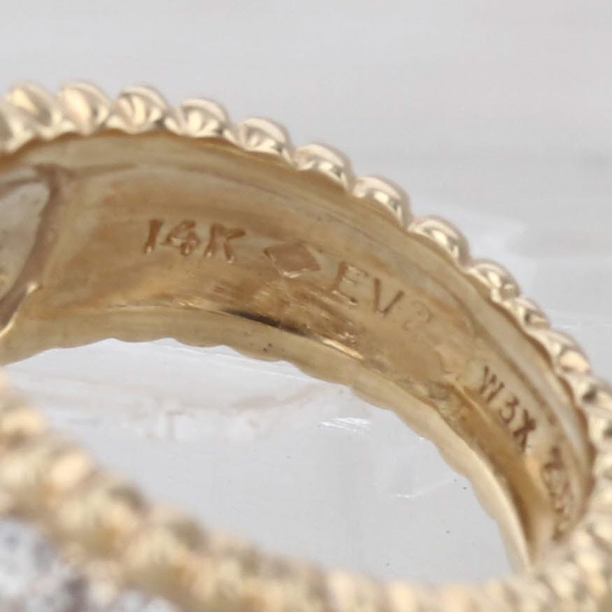 2ctw Pave Diamond Cluster Ring 14k Yellow Gold Size 3.75 Tapering Band