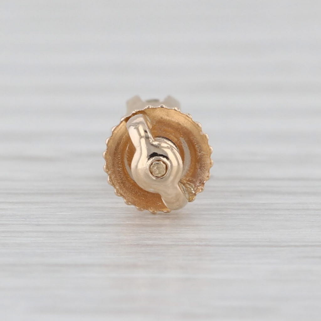 0.20ct Single Diamond Stud Earring 14k Yellow Gold VS2 Round Solitaire