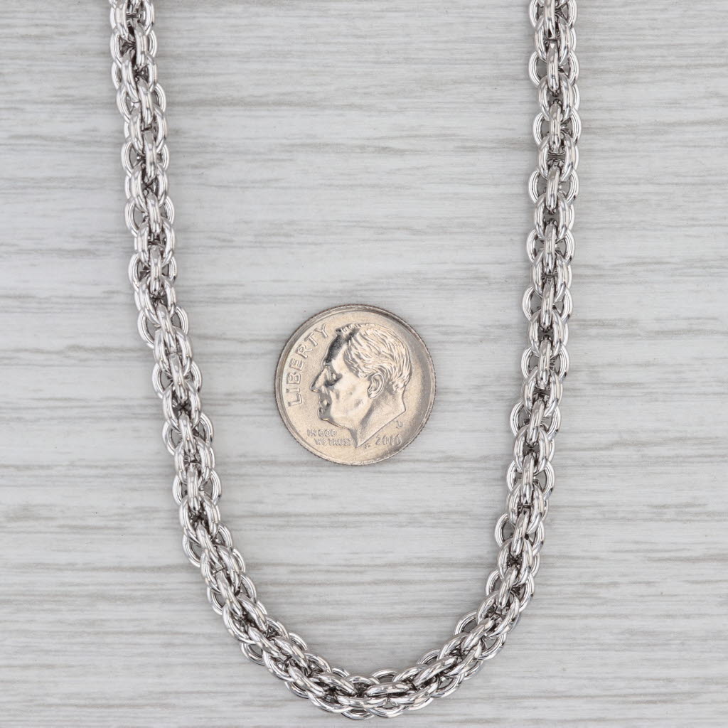Gray Sterling Silver Fancy Link Cable Chain Necklace 20" 5.7"