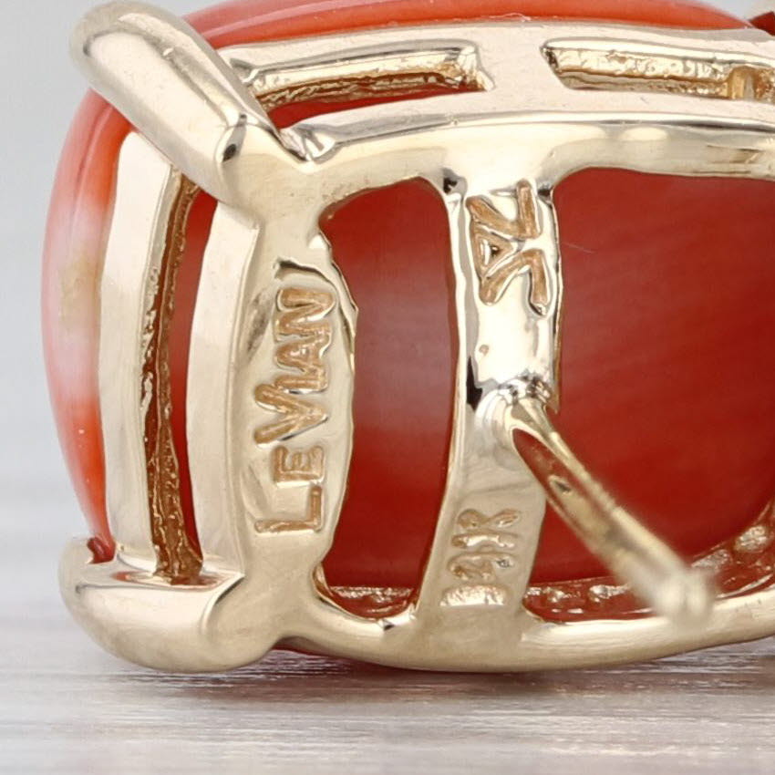 Le Vian Coral Diamond J-Hook Earrings 14k Yellow Gold Omega Back Drops