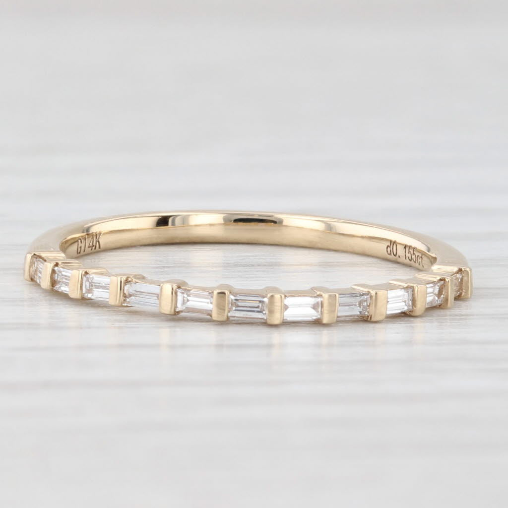 Light Gray New 0.15ctw Diamond Wedding Band 14k Gold Stackable Anniversary Ring Size 6.5