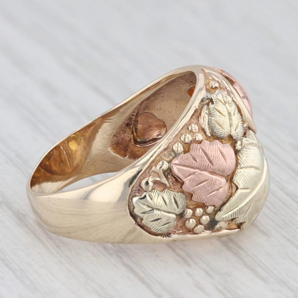 Black Hills Gold Leaf Ring 10k 12k Yellow Green Rose Gold Size 9 J & Co
