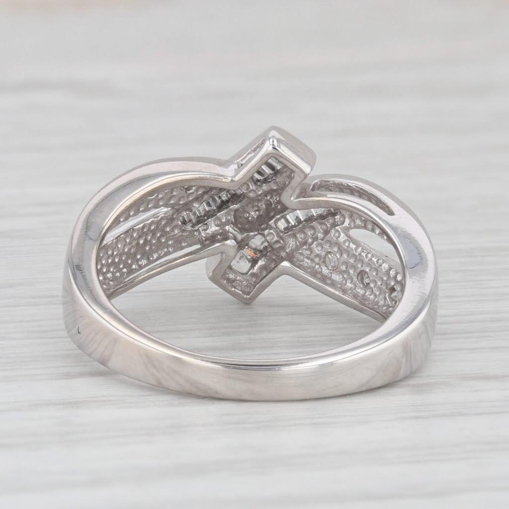 0.29ctw Diamond Bypass Ring 14k White Gold Size 7