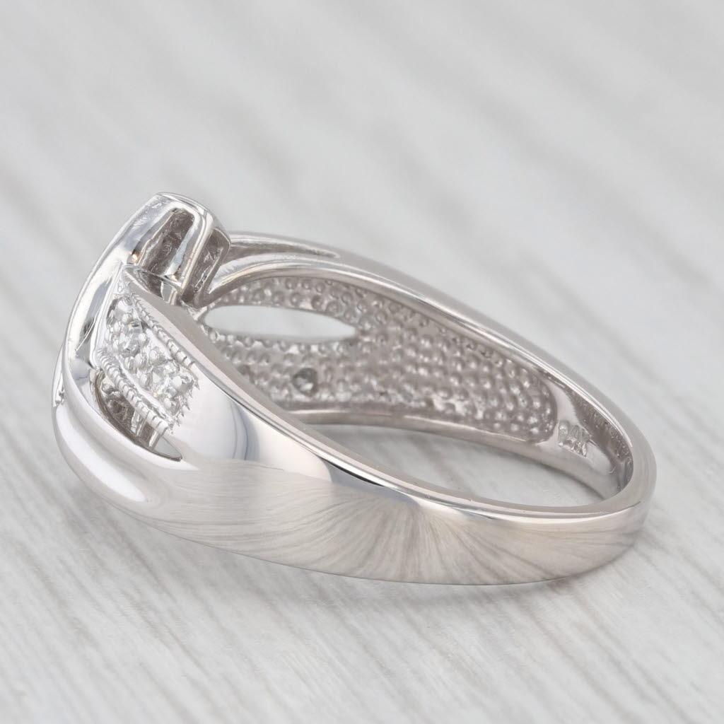 0.29ctw Diamond Bypass Ring 14k White Gold Size 7