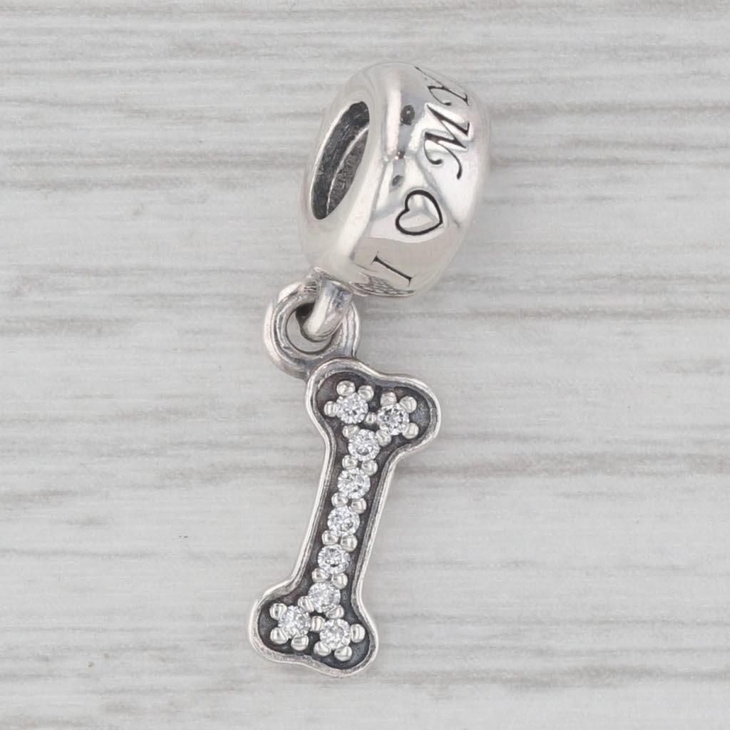 Pandora I Love My Dog Charm Bone Dangle Sterling Silver CZ 791263CZ