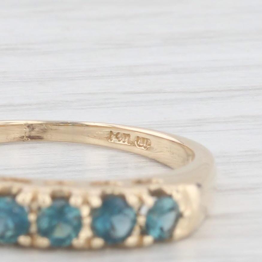 0.70ctw London Blue Topaz Ring 14k Yellow Gold Size 8 Stackable Wedding Band
