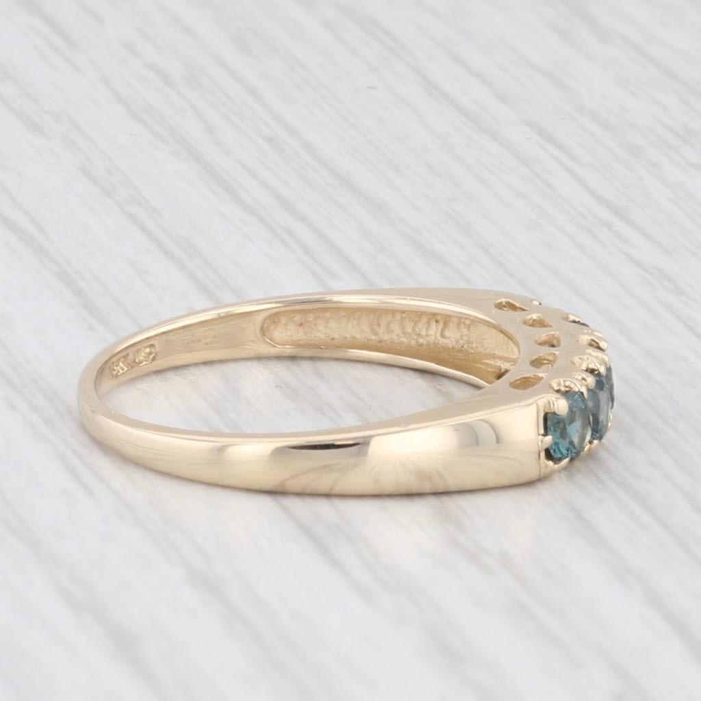 0.70ctw London Blue Topaz Ring 14k Yellow Gold Size 8 Stackable Wedding Band