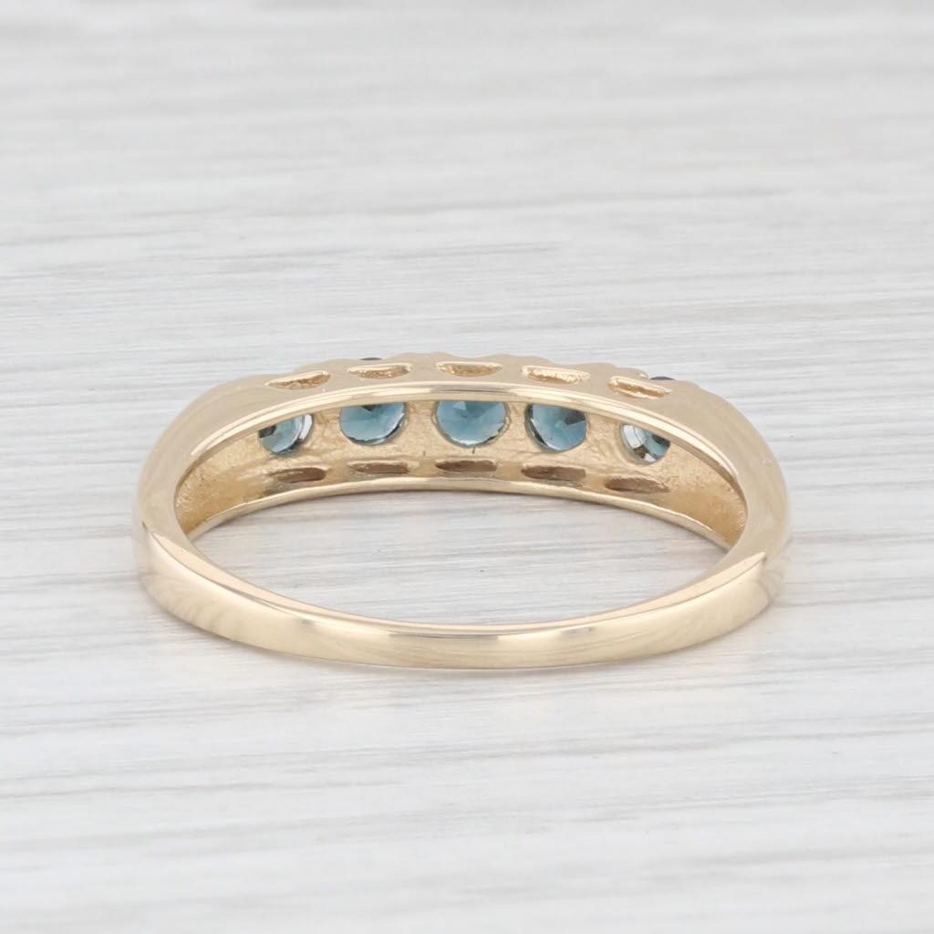 0.70ctw London Blue Topaz Ring 14k Yellow Gold Size 8 Stackable Wedding Band