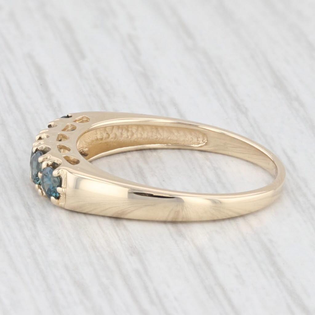 0.70ctw London Blue Topaz Ring 14k Yellow Gold Size 8 Stackable Wedding Band