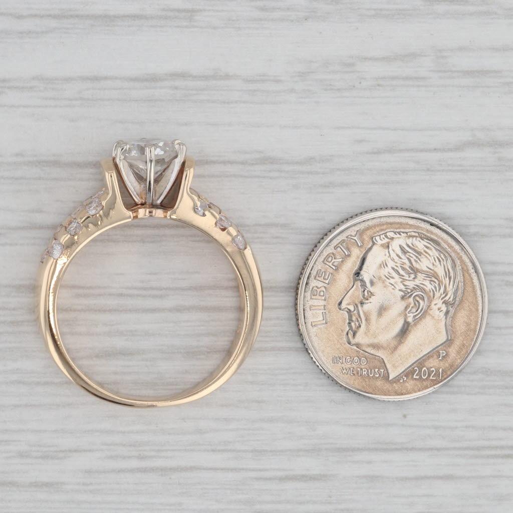 1.15ctw Round Diamond Engagement Ring 14k Yellow Gold Size 6.5