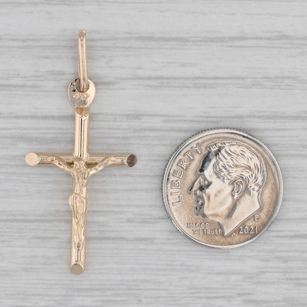 Crucifix Cross Pendant 10k Yellow Gold Figural Religious Jewelry