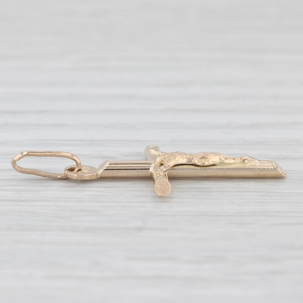 Crucifix Cross Pendant 10k Yellow Gold Figural Religious Jewelry