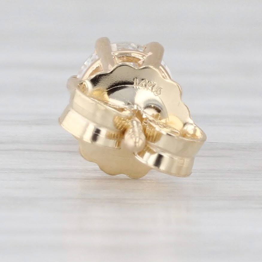 Light Gray 0.50ctw Diamond Stud Earrings 14k Yellow Gold Round Solitaire Studs