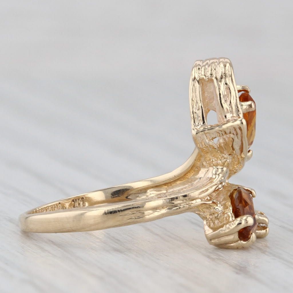 Light Gray 1ctw Marquise Citrine Ring 14k Yellow Gold Size 6 Bypass