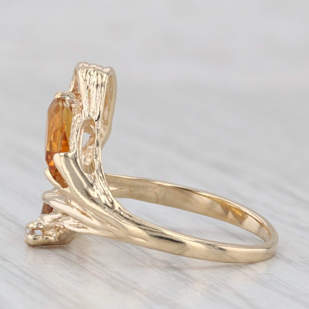 Light Gray 1ctw Marquise Citrine Ring 14k Yellow Gold Size 6 Bypass