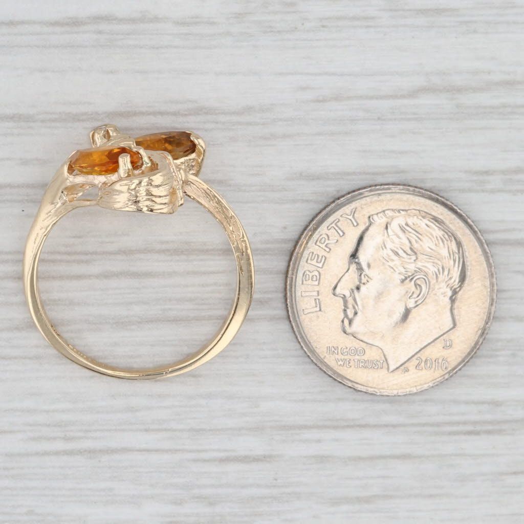 Light Gray 1ctw Marquise Citrine Ring 14k Yellow Gold Size 6 Bypass