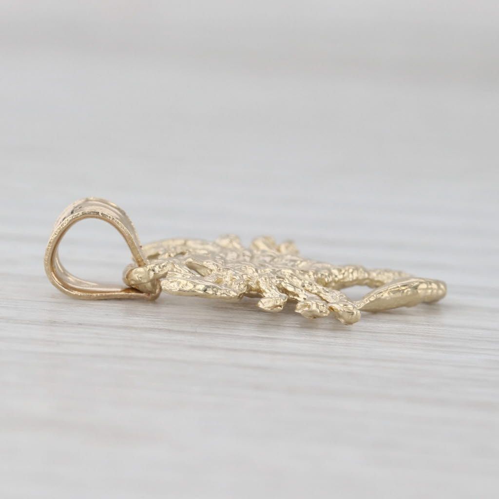 Light Gray Scorpion Pendant 14k Yellow Gold Fine Detailing