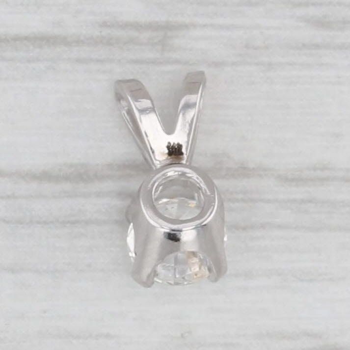 Light Gray New 0.23ct Diamond Solitaire Pendant 14k White Gold Small Solitaire Drop